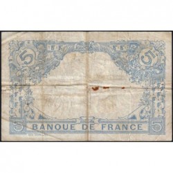 F 02-15 - 14/03/1913 - 5 francs - Bleu - Série E.1856 - Etat : TB