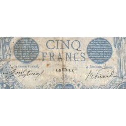 F 02-20 - 14/08/1913 - 5 francs - Bleu - Série A.2901 - Etat : B+