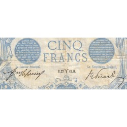 F 02-25 - 27/03/1915 - 5 francs - Bleu - Série S.4928 - Etat : TB+