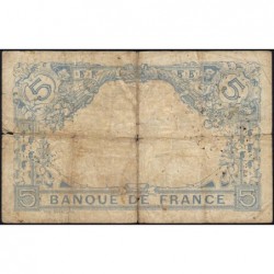 F 02-27 - 12/05/1915 - 5 francs - Bleu - Série L.5683 - Etat : B+
