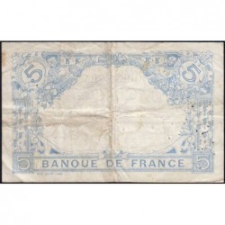 F 02-32 - 22/10/1915 - 5 francs - Bleu - Série Q.8427 - Etat : TTB-