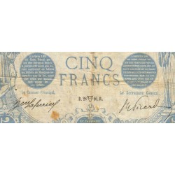 F 02-38 - 28/04/1916 - 5 francs - Bleu - Série P.11597 - Etat : TB