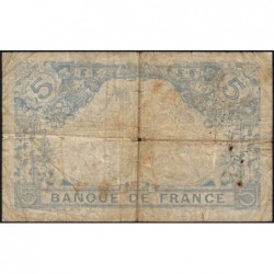 F 02-43 - 30/09/1916 - 5 francs - Bleu - Série A.14173 - Etat : B