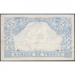 F 02-44 - 12/10/1916 - 5 francs - Bleu - Série V.14367 - Etat : TTB+ à SUP