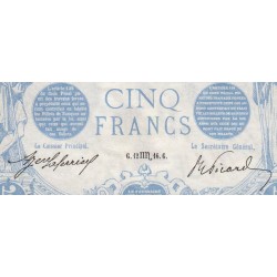 F 02-44 - 12/10/1916 - 5 francs - Bleu - Série V.14367 - Etat : TTB+ à SUP
