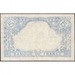 F 02-47 - 25/01/1917 - 5 francs - Bleu - Série R.16101 - Etat : TTB