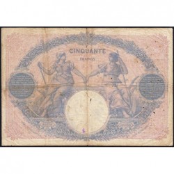 F 14-26 - 12/09/1913 - 50 francs - Bleu et rose - Série Q.4823 - Etat : TB-