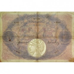 F 14-28 - 24/07/1915 - 50 francs - Bleu et rose - Série J.6340 - Etat : TTB-