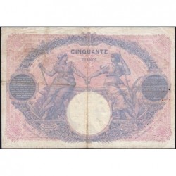 F 14-28 - 20/10/1915 - 50 francs - Bleu et rose - Série K.6487 - Etat : TTB-