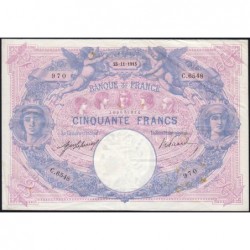 F 14-28 - 25/11/1915 - 50 francs - Bleu et rose - Série C.6548 - Etat : TTB+
