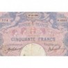 F 14-28 - 27/11/1915 - 50 francs - Bleu et rose - Série O.6551 - Etat : B