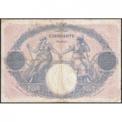 F 14-35 - 31/08/1922 - 50 francs - Bleu et rose - Série F.9250 - Etat : TB