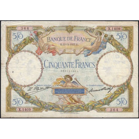 F 15-01 - 22/11/1927 - 50 francs - Merson - Série X.1409 - Etat : TB