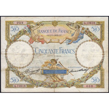 F 16-04 - 02/03/1933 - 50 francs - Merson - Série Q.12618 - Etat : TTB-