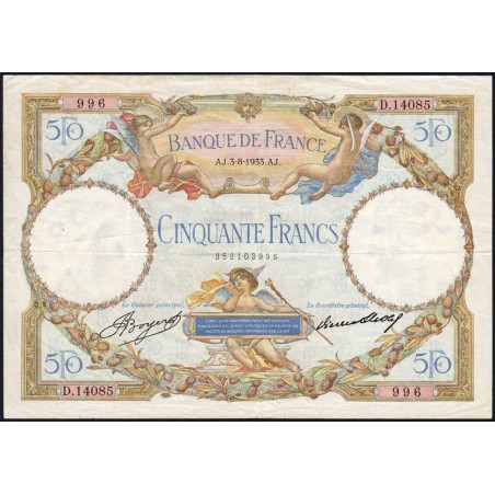 F 16-04 - 03/08/1933 - 50 francs - Merson - Série D.14085 - Etat : TTB