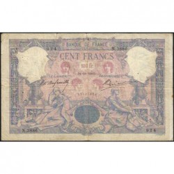 F 21-17 - 31/10/1903 - 100 francs - Bleu et rose - Série N.3886 - Etat : TB-