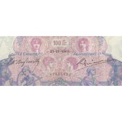 F 21-17 - 23/11/1903 - 100 francs - Bleu et rose - Série V.3905 - Etat : B+