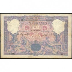 F 21-20 - 04/08/1906 - 100 francs - Bleu et rose - Série B.4643 - Etat : TB