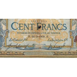 F 22-02 - 18/03/1909 - 100 francs - Merson avec LOM - Série Y.736 - Etat : AB