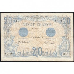 F 10-03 - 09/01/2013 - 20 francs - Bleu - Série V.3769 - Etat : TTB