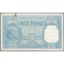 F 11-01 - 29/12/1916 - 20 francs - Bayard - Série V.1211 - Etat : TTB+