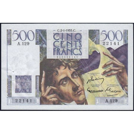 F 34-11 - 02/01/1953 - 500 francs - Chateaubriand - Série A.129 - Etat : SPL