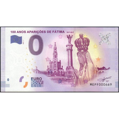 Portugal - 100 anos aparições de Fátima - 2017-1 - 0 euro - Etat : NEUF