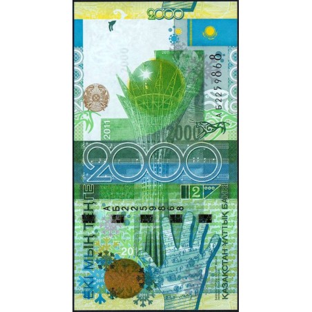 Kazakhstan - Pick 36 - 2'000 tenge - Série AБ - 2011 - Commémoratif - Etat : NEUF