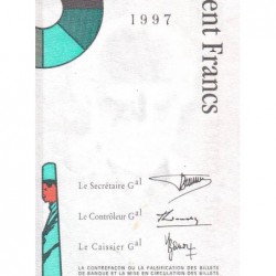 F 74-01v - 1998 - 100 francs - Cézanne - Série R - Découpe fortement décalée - Etat : SUP