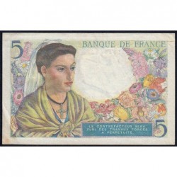 F 05-01 - 02/06/1943 - 5 francs - Berger - Série L.13 - Etat : TTB+