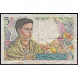F 05-02 - 22/07/1943 - 5 francs - Berger - Série V.44 - Etat : TB+