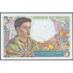 billet de 5 francs berger du:05/08/1943 état NEUF 
