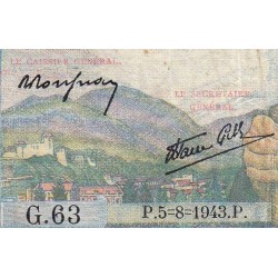 F 05-03 - 05/08/1943 - 5 francs - Berger - Série G.63 - Etat : TB