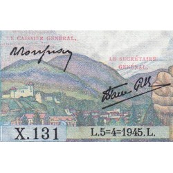 F 05-06 - 05/04/1945 - 5 francs - Berger - Série X.131 - Etat : SUP