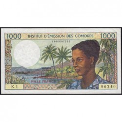Comores - Pick 8 - 1'000 francs - Série K.1 - 1976 - Etat : TTB à TTB+