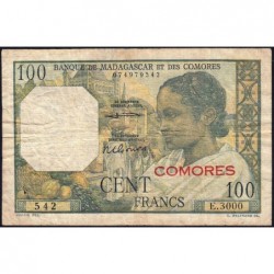 Comores - Pick 3b_2 - 100 francs - Série E.3000 - 1963 - Etat : TB