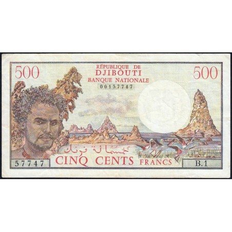 Djibouti - Pick 36a - 500 francs - Série B.1 - 1979 - Etat : TTB-