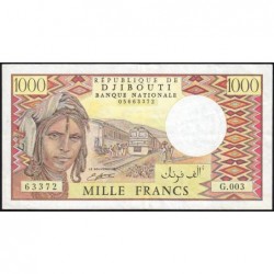 Djibouti - Pick 37d_1 - 1'000 francs - Série G.003 - 1991 - Etat : TTB