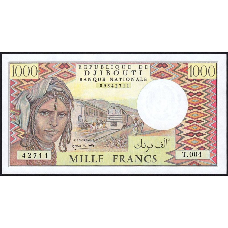 Djibouti - Pick 37e - 1'000 francs - Série T.004 - 1998 - Etat :pr. NEUF