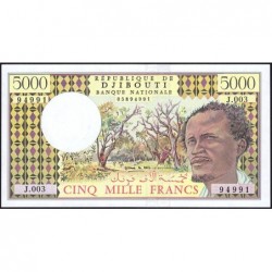 Djibouti - Pick 38d - 5'000 francs - Série J.003 - 1995 - Etat : NEUF