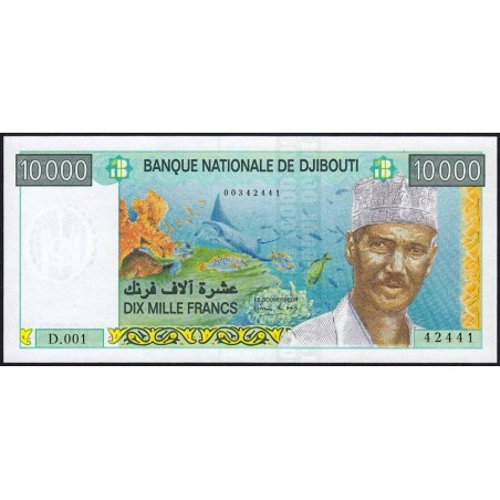 Djibouti - Pick 41 - 10'000 francs - Série D.001 - 1999 - Etat : NEUF