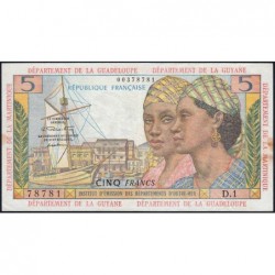 Antilles Françaises - Pick 7a - 5 francs - Série D.1 - 1964 - Etat : TTB