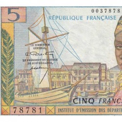 Antilles Françaises - Pick 7a - 5 francs - Série D.1 - 1964 - Etat : TTB