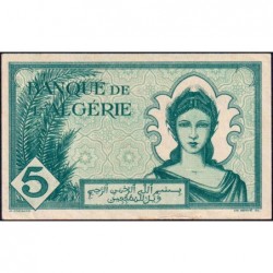 Algérie - Pick 91 - 5 francs - Série X.452 - 16/11/1942 - Etat : SUP
