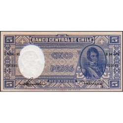 Chili - Pick 119_1 - 5 pesos (1/2 condor) - Série B34-95 - 1958 - Etat : NEUF