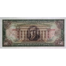 Chili - Pick 140b_2 - 50 escudos - Série F 7 - 1974 - Etat : SPL+