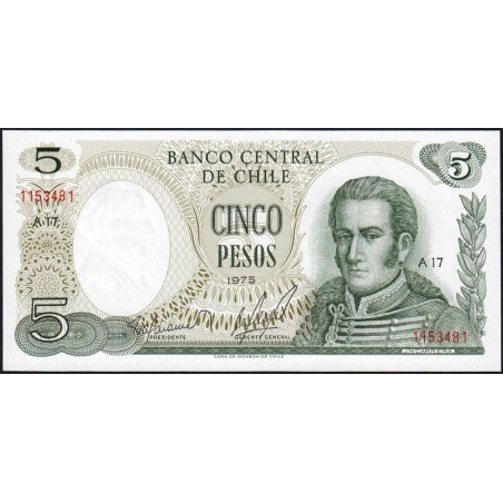 Chili - Pick 149a - 5 pesos - Série A 17 - 1975 - Etat : NEUF