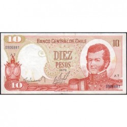 Chili - Pick 150a - 10 pesos - Série A 7 - 1975 - Etat : TTB
