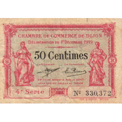 Dijon - Pirot 53-17 - 50 centimes - 4e série - 01/12/1919 - Etat : TB