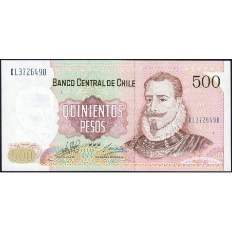 Chili - Pick 153e_6 - 500 pesos - Série KL - 1999 - Etat : NEUF